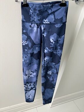 Fabletics Navy and Indigo Floral Leggings